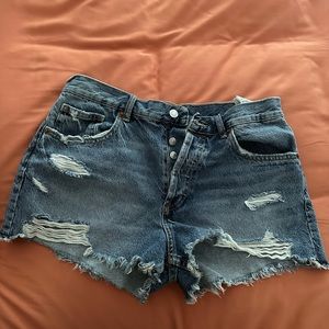 Zara Midrise Denim Shorts - US8
